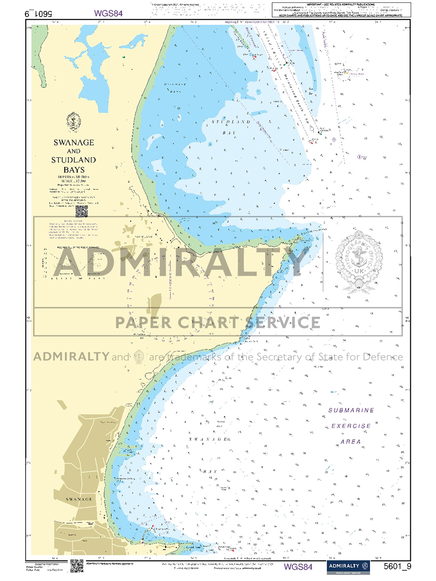 Admiralty 5601_9 Small Craft Chart - Swanage & Studland Bays (East