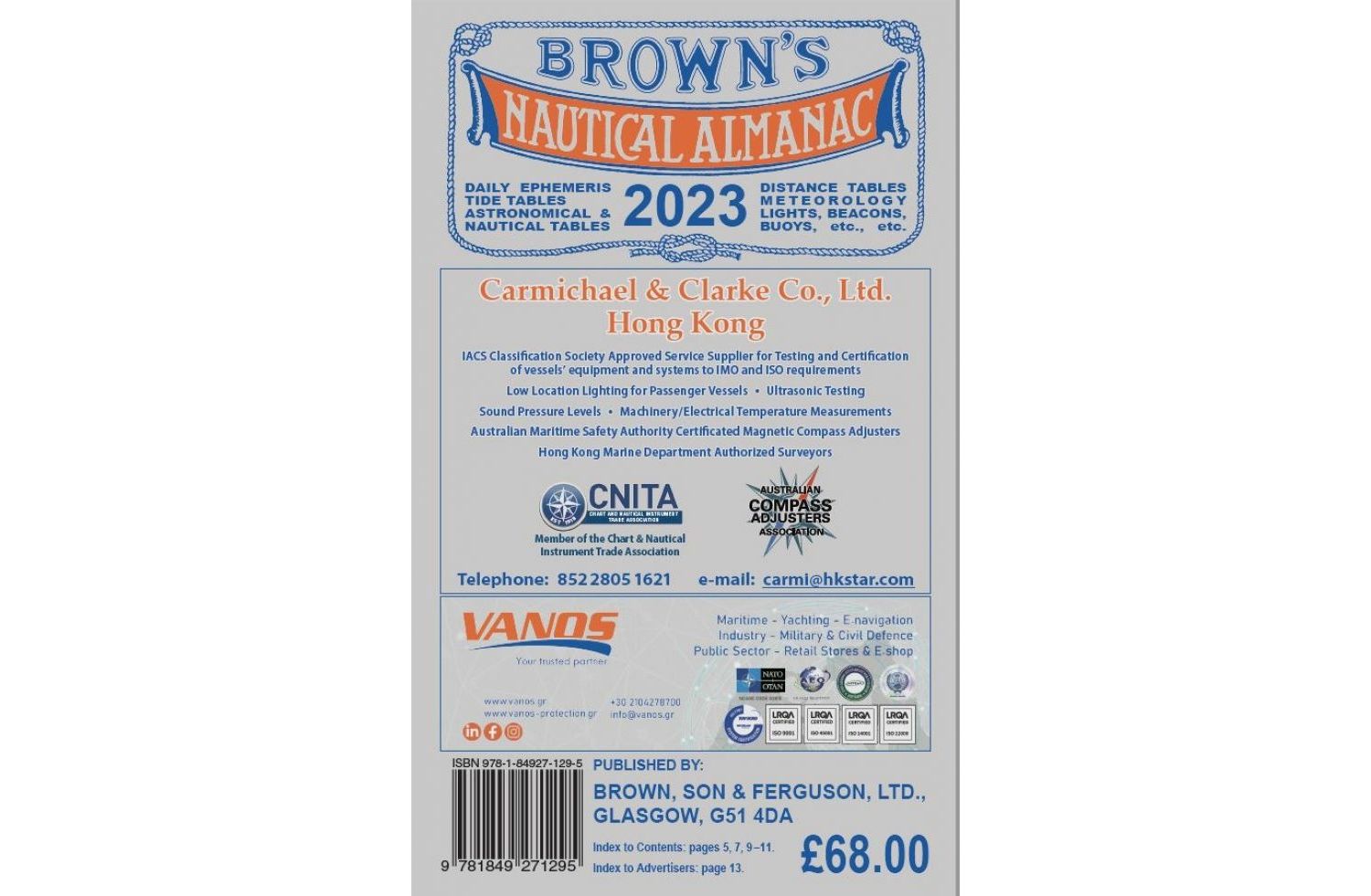 Brown's Nautical Almanac 2023 only £68.00