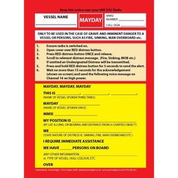 DSC VHF Mayday Procedure Cockpit Card