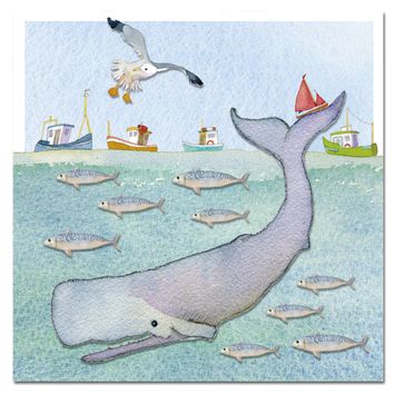 Emma Ball Whale and Boat Card