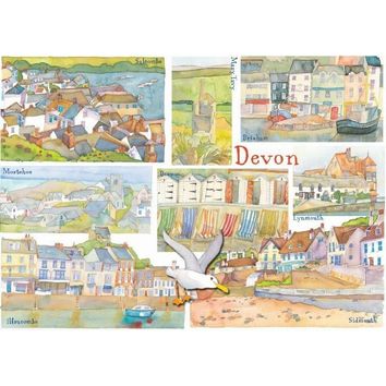 Emma Ball Devon Seaside Fridge Magnet