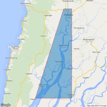 834 Bassein River and Approaches Admiralty Chart