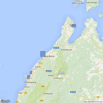 3525 Ports on the North and West Coasts of Sabah Admiralty Chart