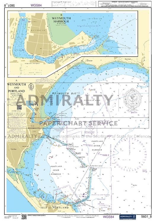 Admiralty 5601_8 Small Craft Chart Weymouth & Portland (East Devon