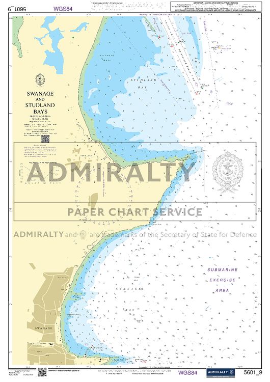 Admiralty 5601_9 Small Craft Chart Swanage & Studland Bays (East