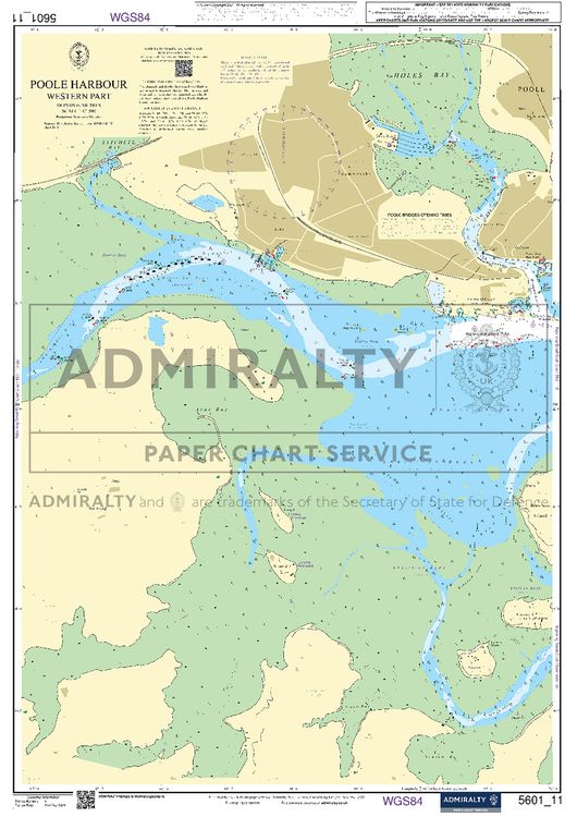 Admiralty 5601_11 Small Craft Chart Poole Harbour Western Part