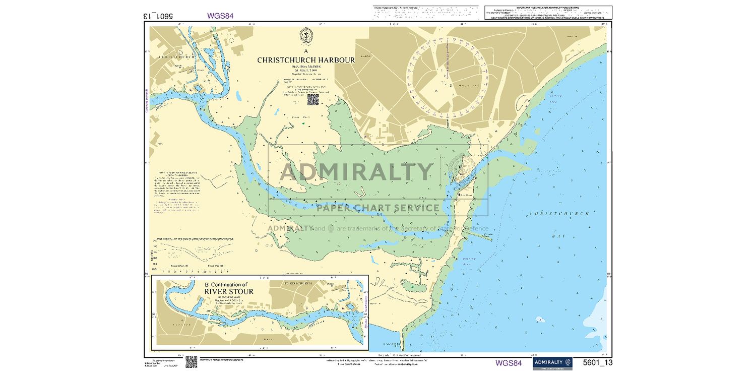 Admiralty 5601_13 Small Craft Chart Christchurch Harbour (East Devon