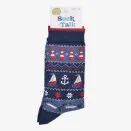 Men's Bamboo Socks - Navy Blue, Nautical Fair Isle additional 3
