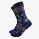 Men's Bamboo Socks - Navy Blue, Nautical Fair Isle additional 1