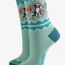 Women's Bamboo Socks - Mint Green, Christmas Border Collie additional 1
