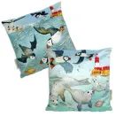 Emma Ball Diving Puffins/Seals Velvet Cushion additional 1