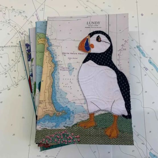 Hannah Wisdom Puffin At Lundy A6 Lined Pocket Notebook