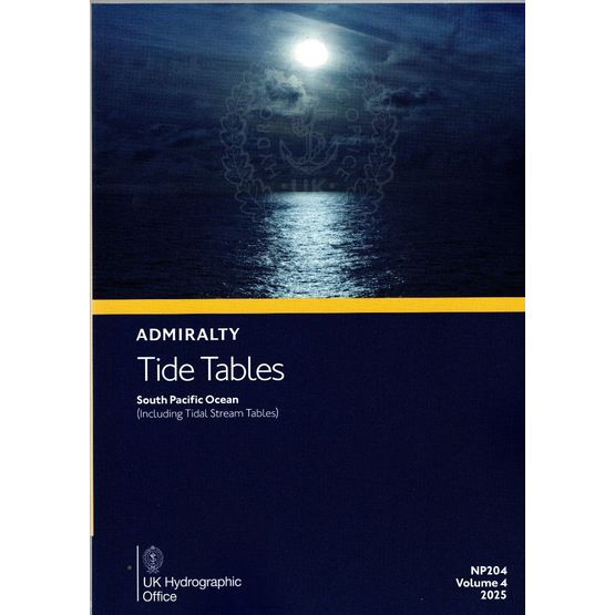 Admiralty NP204-25 Tide Tables South Pacific Ocean (2025)