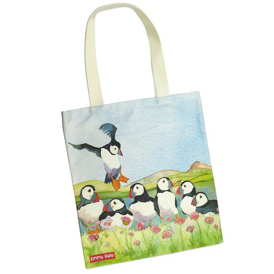 Emma Ball Sea Thrift Puffins Tote Bag