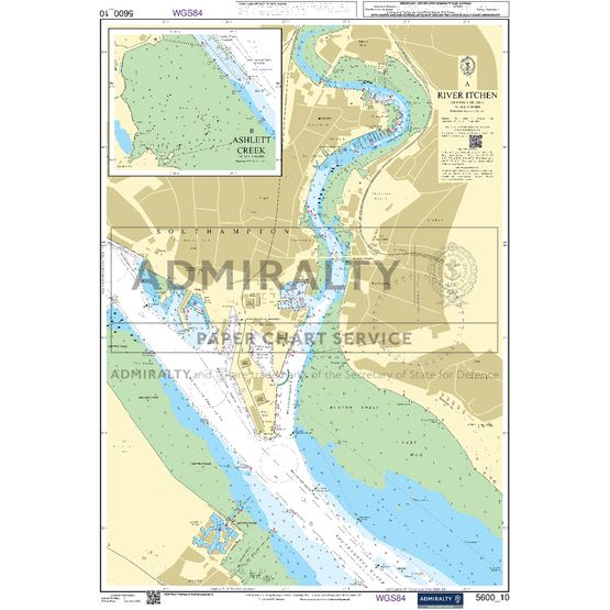 Admiralty 5600_10 Small Craft Chart - River Itchen (The Solent)
