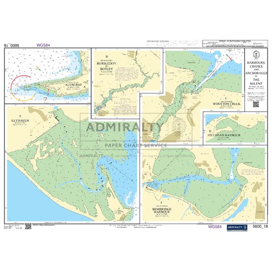 Admiralty 5600_18 Small Craft Chart - Harbours, Creeks &amp; Anchorages in the Solent (The Solent)