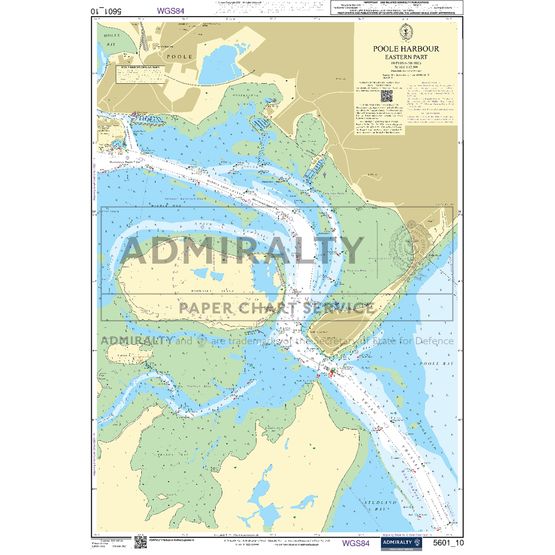 Admiralty 5601_10 Small Craft Chart - Poole Harbour - Eastern Part (East Devon &amp; Dorset Coast)