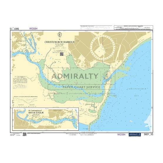 Admiralty 5601_13 Small Craft Chart - Christchurch Harbour (East Devon &amp; Dorset Coast)