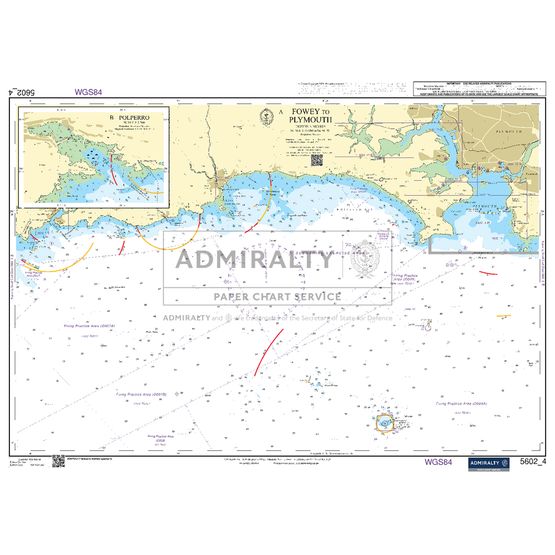 Admiralty 5602_4 Small Craft Chart - Fowey, Plymouth &amp; Polperro (The West Country)