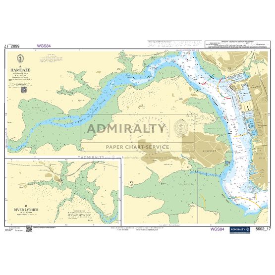 Admiralty 5602_17 Small Craft Chart - Hamoaze &amp; River Lynher (The West Country)