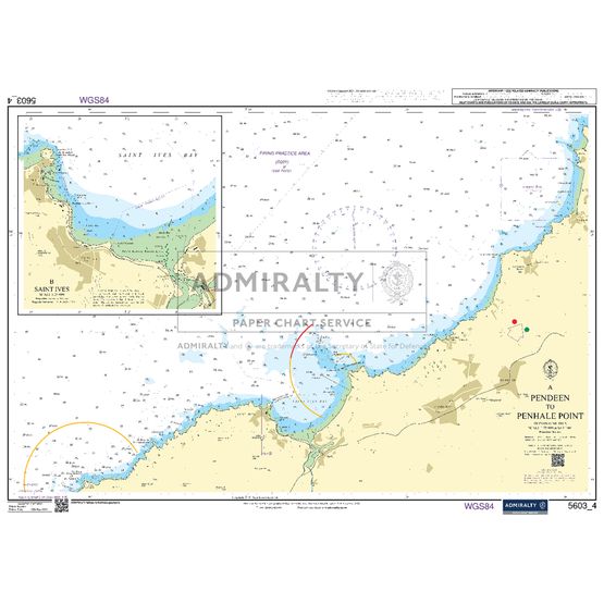 Admiralty 5603_4 Small Craft Chart - Pendeen to St Ives (South &amp; West Cornwall)