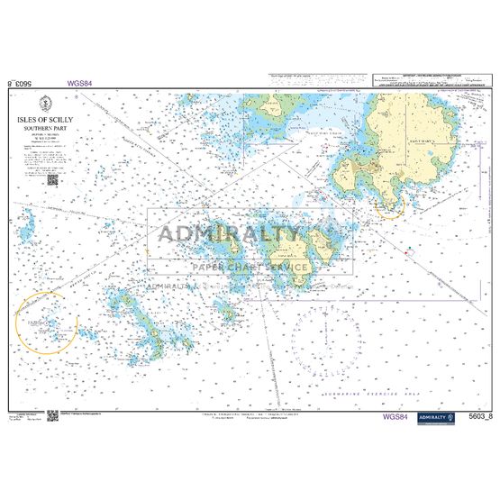 Admiralty 5603_8 Small Craft Chart - Isles of Scilly - Southern Part (South &amp; West Cornwall)