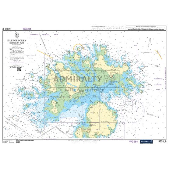Admiralty 5603_9 Small Craft Chart - Isles of Scilly - Northern Part (South &amp; West Cornwall)