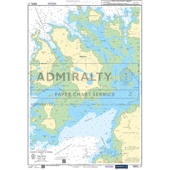Admiralty 5603_11 Small Craft Chart - Isles of Scilly - St Mary's Pool to Tresco (South &amp; West Cornwall)