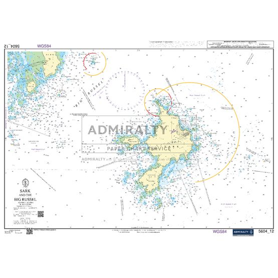 Admiralty 5604_12 Small Craft Chart - Sark &amp; the Big Russel (The Channel Islands)