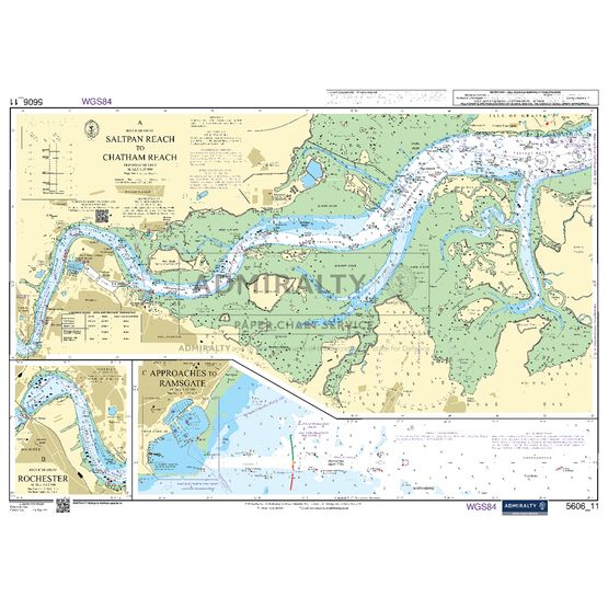 Admiralty 5606_11 Small Craft Chart - Saltpan Reach to Chatham Reach