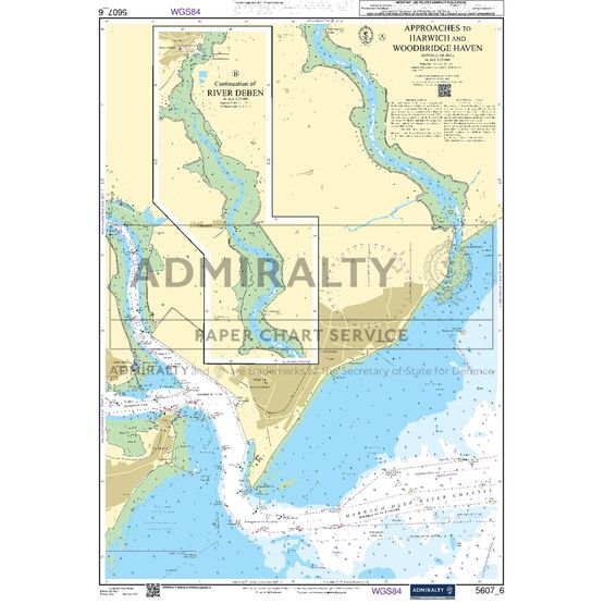 Admiralty 5607_6 Small Craft Chart - Approaches to Harwich and Woodbridge Haven (Thames Estuary)