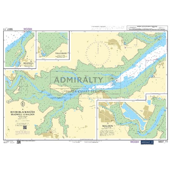 Admiralty 5607_11 Small Craft Chart - River Blackwater, Bradwell to Maldon (Thames Estuary)