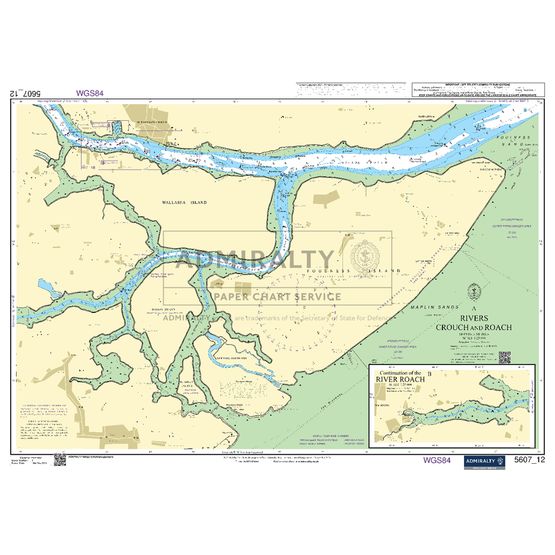 Admiralty 5607_12 Small Craft Chart - Rivers Crouch and Roach (Thames Estuary)