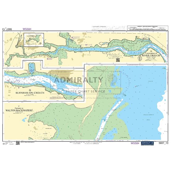 Admiralty 5607_13 Small Craft Chart - Continuation of River Crouch (Thames Estuary)