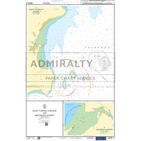 Admiralty 5609_3 Small Craft Chart - Saint Tudwal’s Roads &amp; Mochras Lagoon (North West Wales)