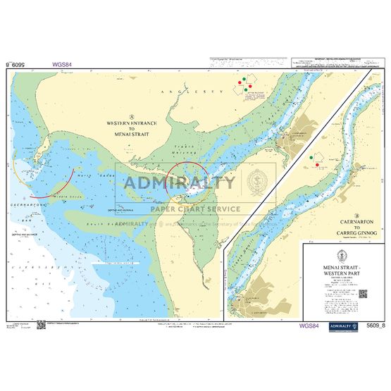 Admiralty 5609_8 Small Craft Chart - Menai Strait - Western Part (North West Wales)