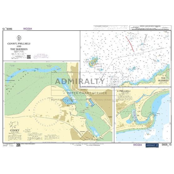 Admiralty 5609_15 Small Craft Chart - Conwy, Pwllheli &amp; The Skerries (North West Wales)