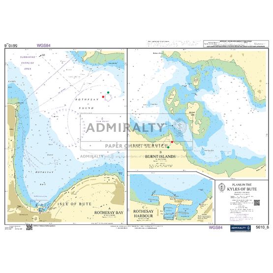 Admiralty 5610_6 Small Craft Chart - Plans in the Kyles of Bute (Firth of Clyde)