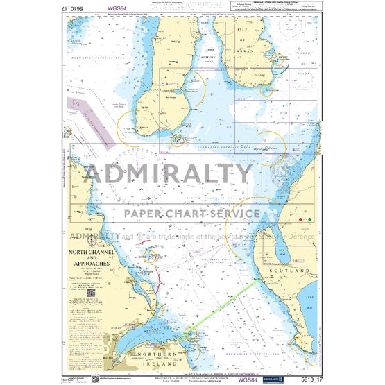 Admiralty 5610_17 Small Craft Chart - North Channel &amp; Approaches (Firth of Clyde)