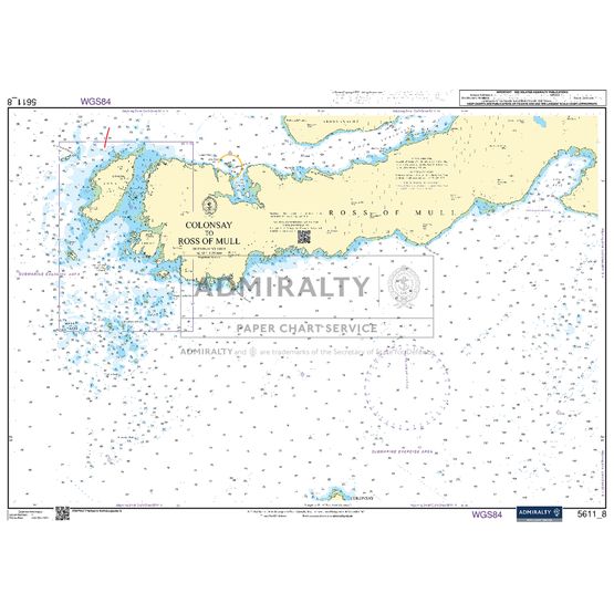 Admiralty 5611_8 Small Craft Chart - Colonsay to Ross of Mull (West Coast of Scotland)