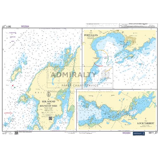Admiralty 5611_27 Small Craft Chart - Seil Sound &amp; Sound of Insh (West Coast of Scotland)