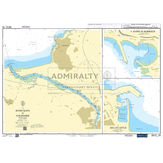 Admiralty 5612_19 Small Craft Chart - River Bann to Coleraine (Northern Ireland)
