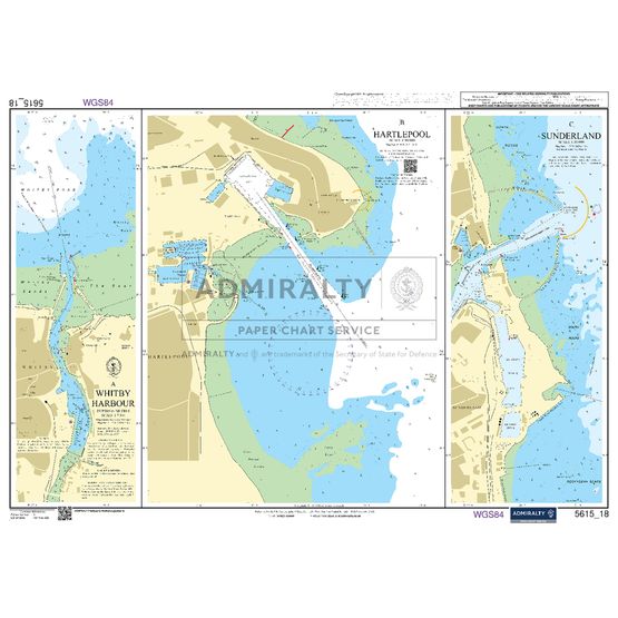 Admiralty 5615_18 Small Craft Chart - Whitby Harbour (East Coast)