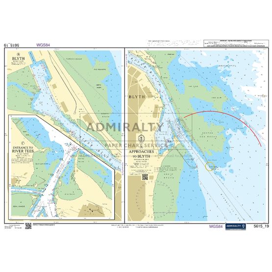 Admiralty 5615_19 Small Craft Chart - Approaches to Blyth (East Coast)