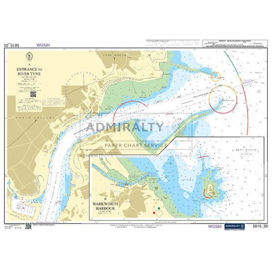 Admiralty 5615_20 Small Craft Chart - Entrance to River Tyne (East Coast)