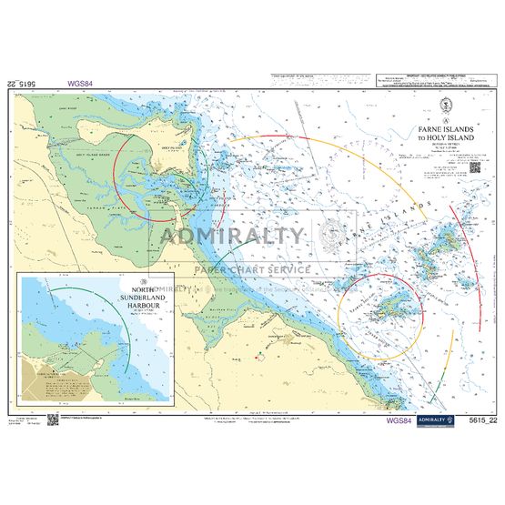 Admiralty 5615_22 Small Craft Chart - Farne Islands to Holy Island (East Coast)