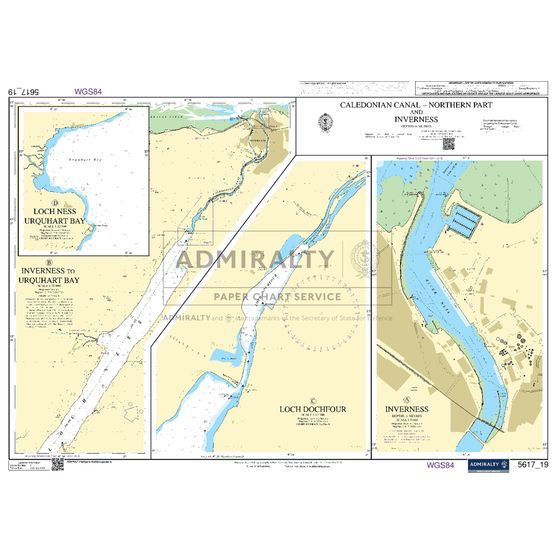 Admiralty 5617_19 Small Craft Chart - Caledonian Canal - Northern Part and Inverness (East Coast Scotland)