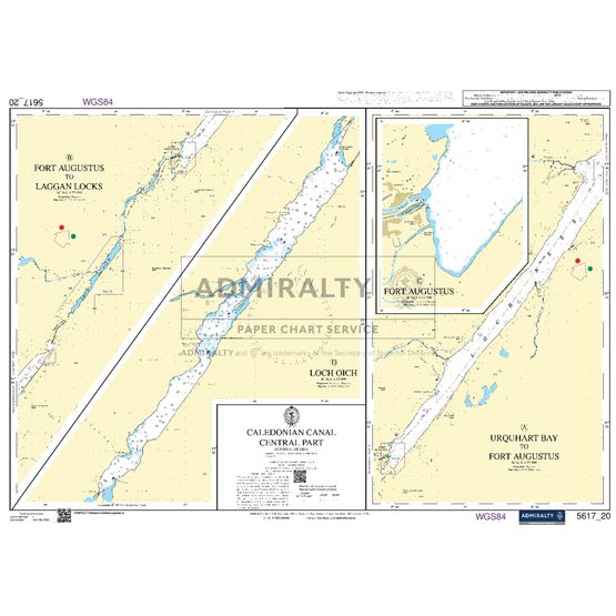 Admiralty 5617_20 Small Craft Chart - Caledonian Canal - Central Part (East Coast Scotland)