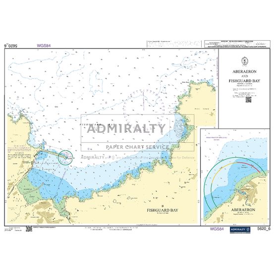 Admiralty 5620_6 Small Craft Chart - Aberaeron &amp; Fishguard Bay (South West Wales)