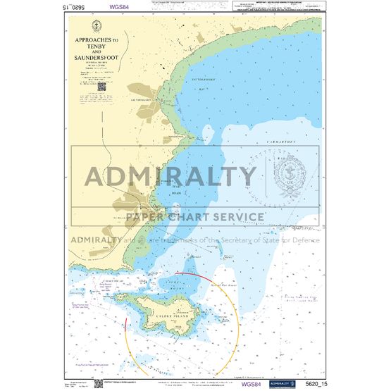 Admiralty 5620_15 Small Craft Chart - Approaches to Tenby &amp; Saundersfoot (South West Wales)